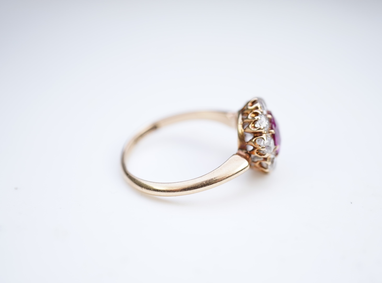 A fine ruby and diamond ring, circa 1900